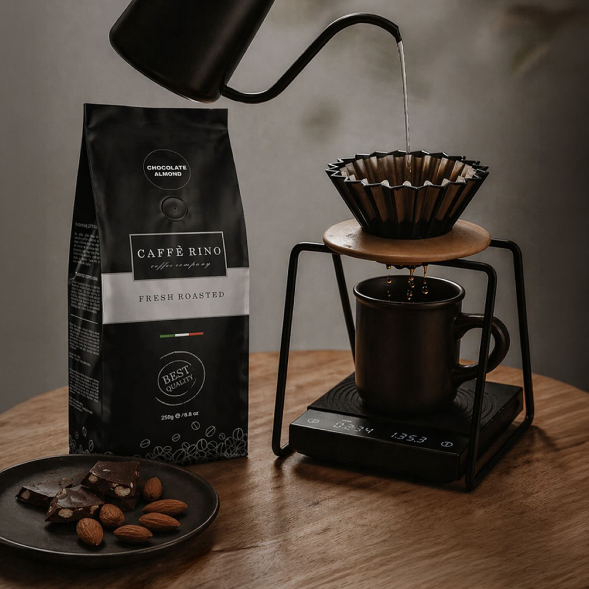 Caffe Rino Filtre Kahve Çikolata Badem Aromalı Öğütülmüş - Görsel 2